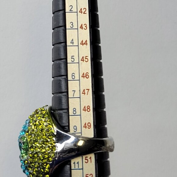 Aqua Green Rhinestone Ring SIZE 5 - other sizes available - Picture 10 of 14